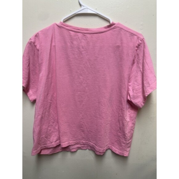 Athleta Organic Daily Crop Tee Glow Pink womens size XL crewneck short sleeve - Picture 7 of 9